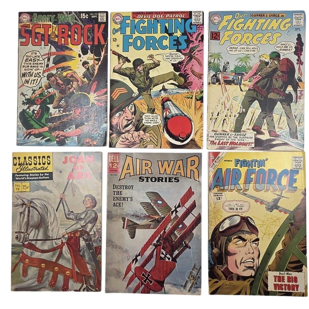 Vintage War Comics Lot Sgt Rock Fighting Forces Air War Reader Copies